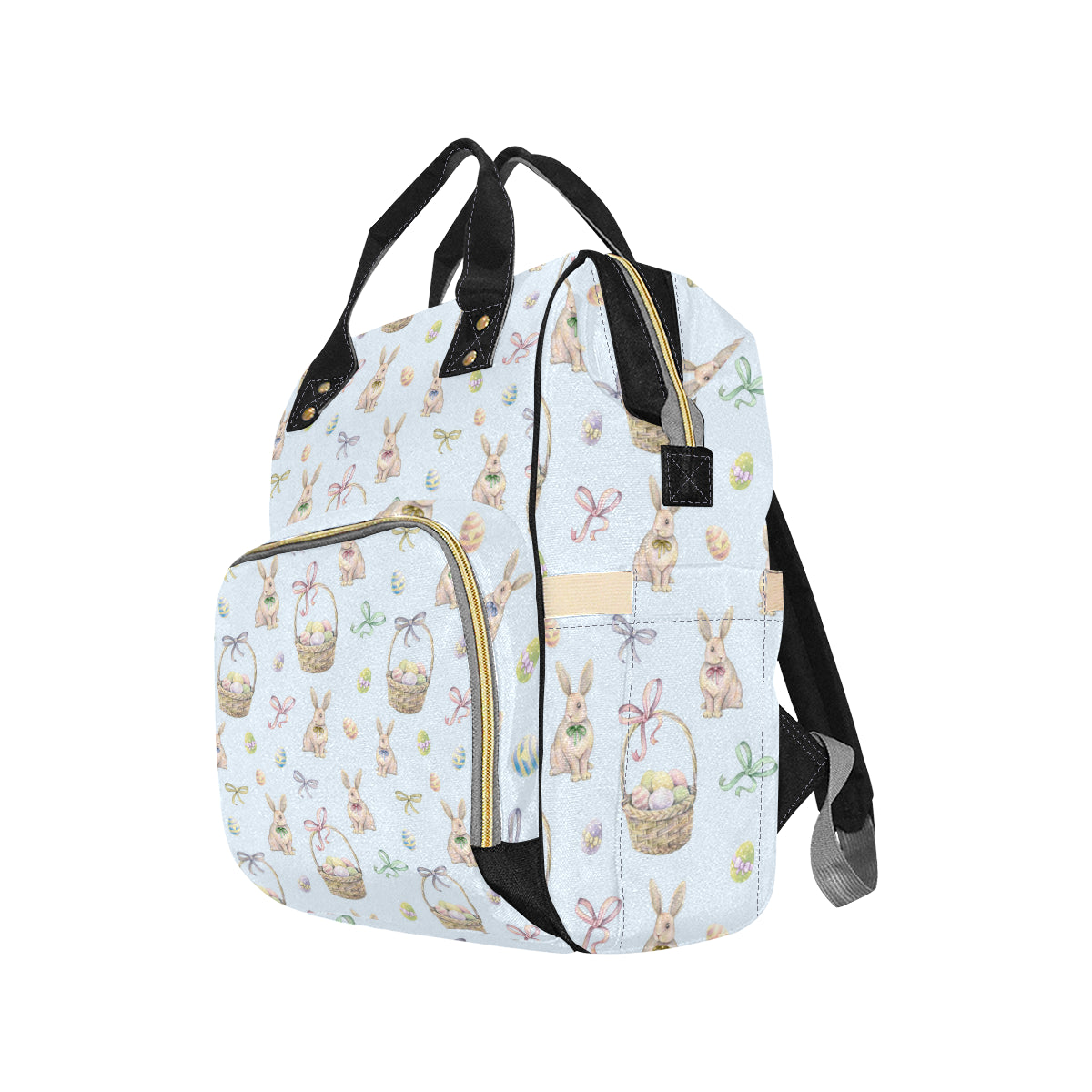 Rabbit Easter Eggs Pattern Print Design 03 Diaper Bag Backpack