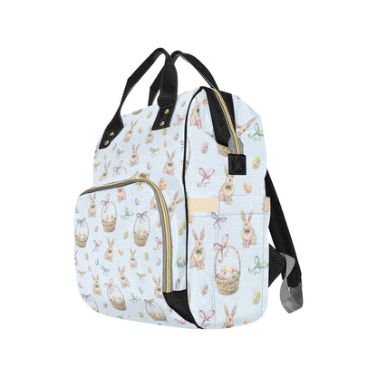 Rabbit Easter Eggs Pattern Print Design 03 Diaper Bag Backpack