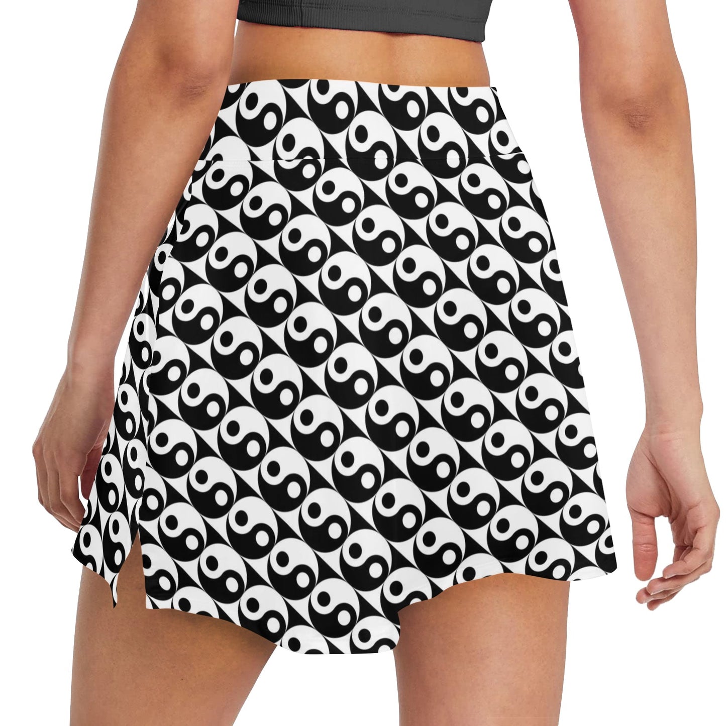 Yin Yang Print Design LKS304 17" Golf & Pickleball Skort with Pockets