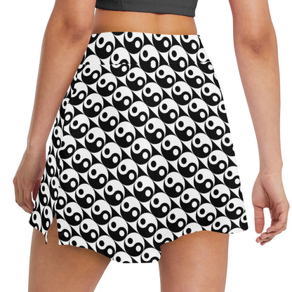 Yin Yang Print Design LKS304 17" Golf & Pickleball Skort with Pockets