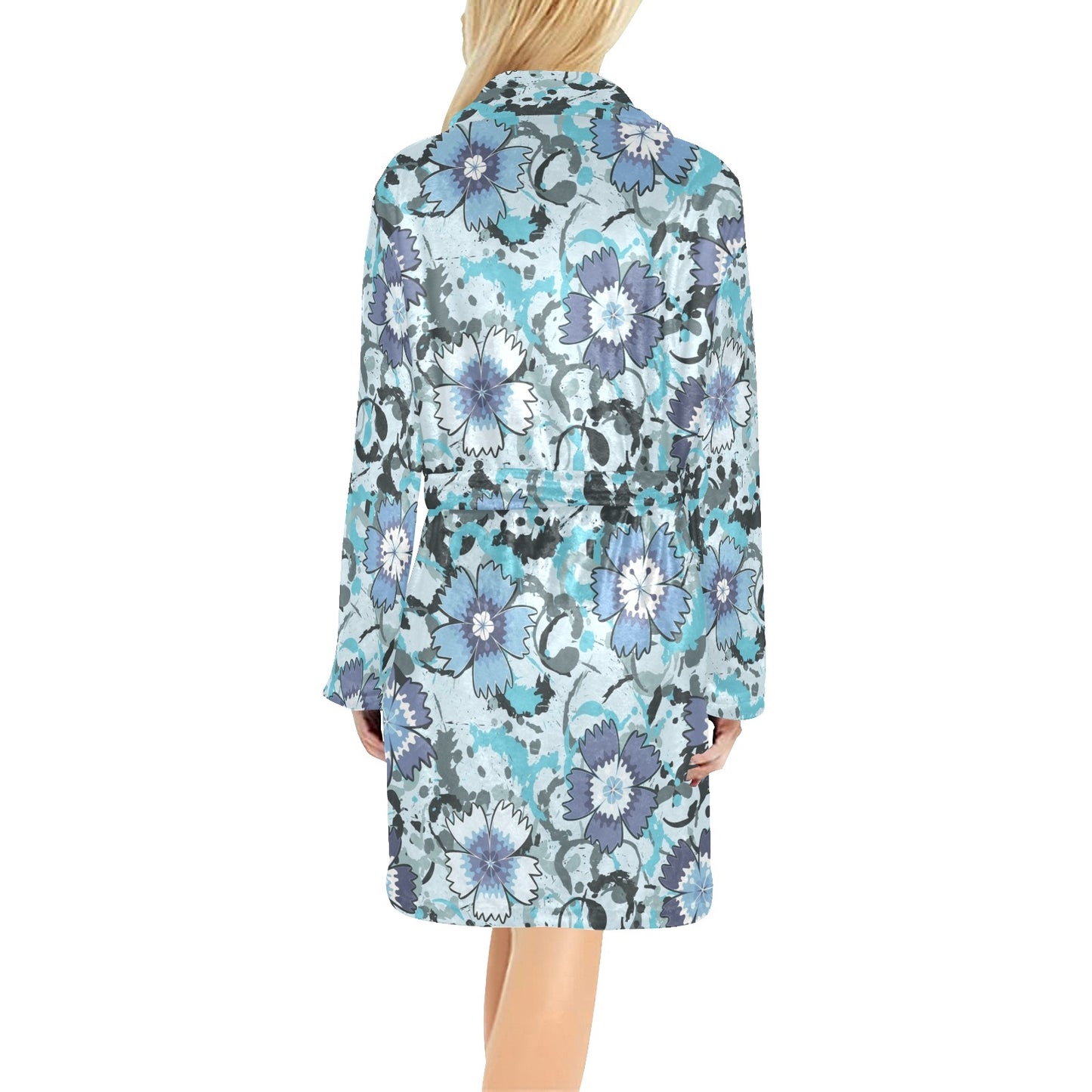 Carnations Pattern Print Design CN04 Women's Fleece Robe