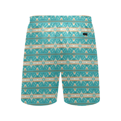 Southwest Native Design Themed Print Men's Swim Trunks Beach Shorts