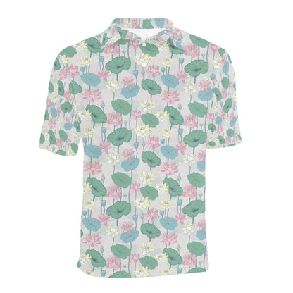 Water Lily Print Design LKS305 Men Polo Shirt