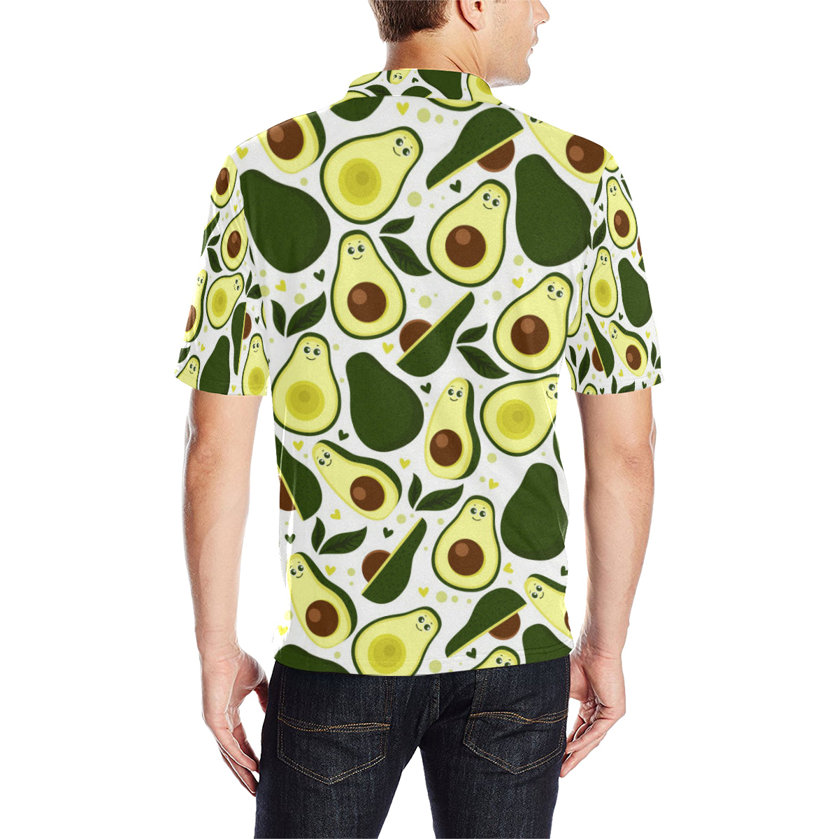 Avocado Pattern Print Design AC06 Men Polo Shirt