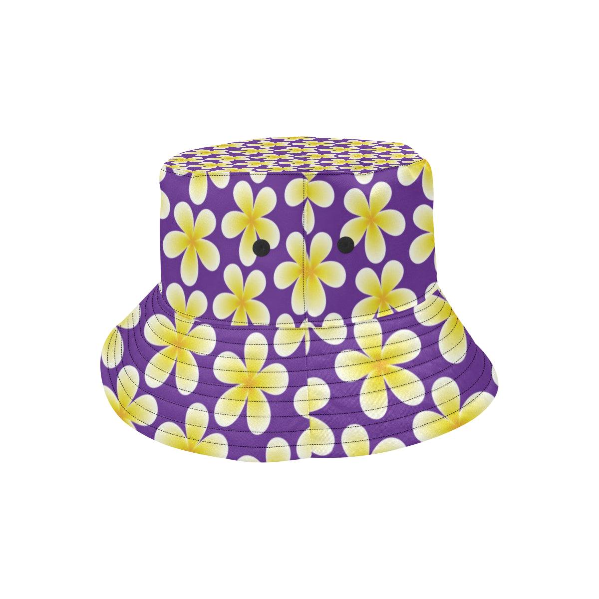 Yellow Plumeria Pattern Print Design PM05 Unisex Bucket Hat