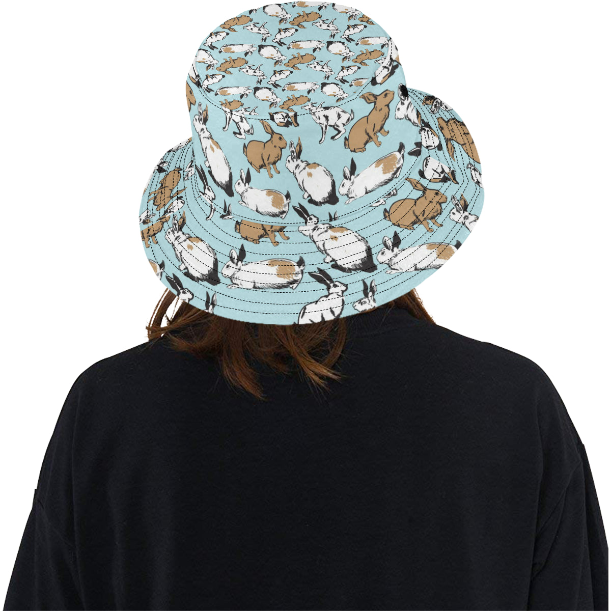 Rabbit Pattern Print Design RB018 Unisex Bucket Hat