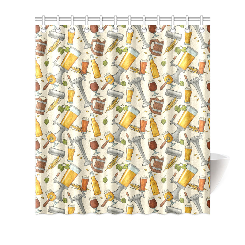 Beer Pattern Print Design 05 Shower Curtain