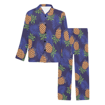 Pineapple Pattern Print Design PP02 Men's Long Pajama Set