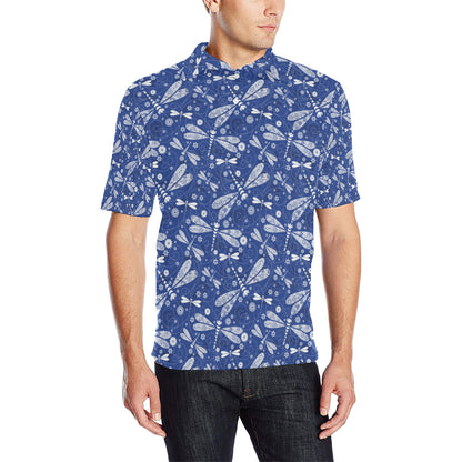 Dragonfly Pattern Print Design 03 Men Polo Shirt