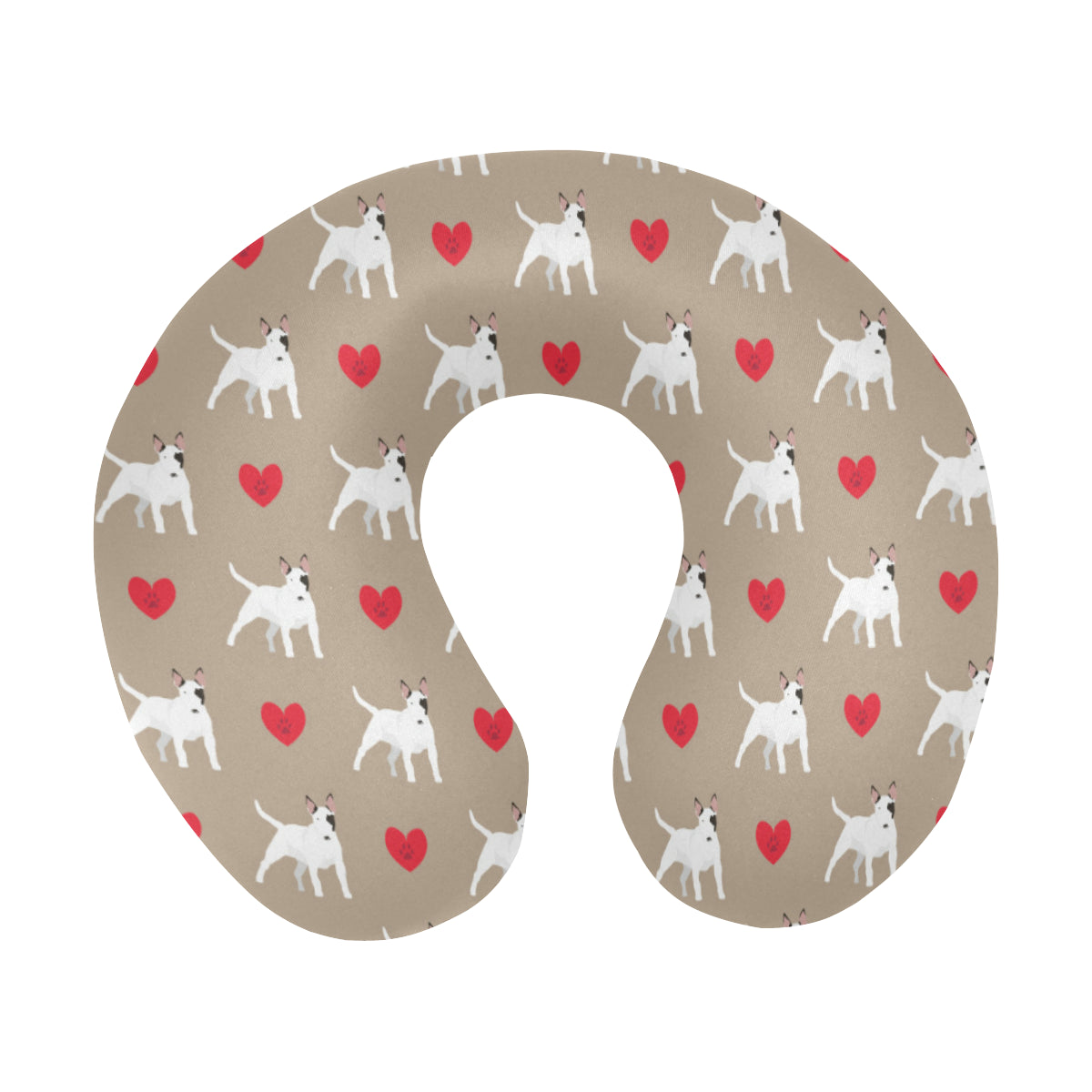 Bull Terriers Pattern Print Design 01 U-Shaped Travel Neck Pillow
