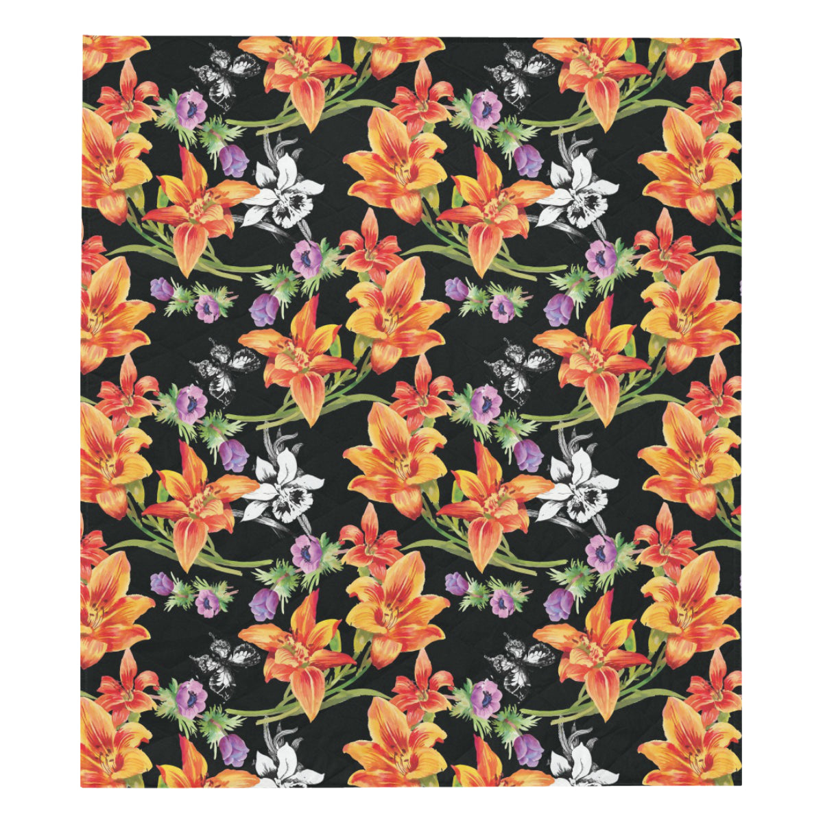 Tropical Flower Pattern Print Design TF02 Premium Quilt