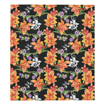 Tropical Flower Pattern Print Design TF02 Premium Quilt