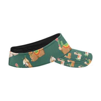Llama Cactus Pattern Print Design 07 Unisex Sun Visor
