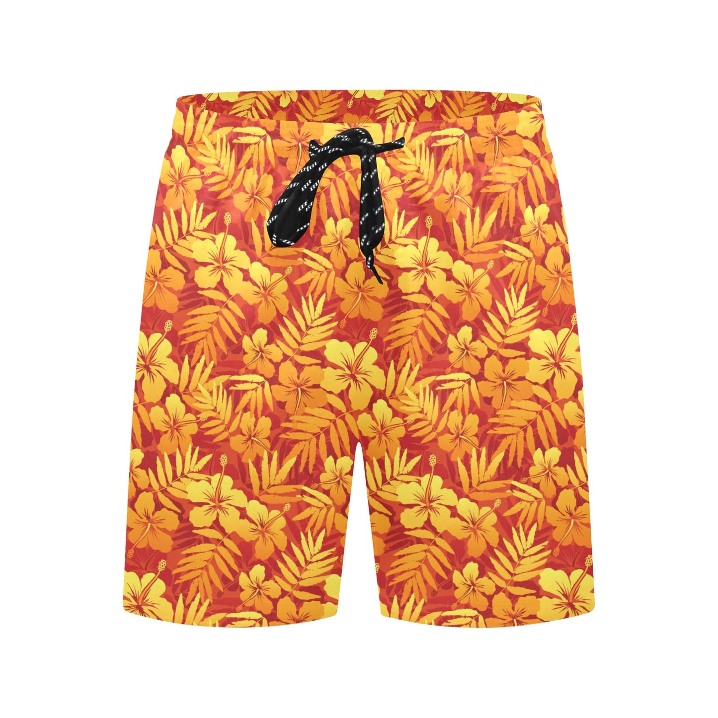 Hibiscus Summer Print Design LKS302 Men's Swim Trunks Beach Shorts