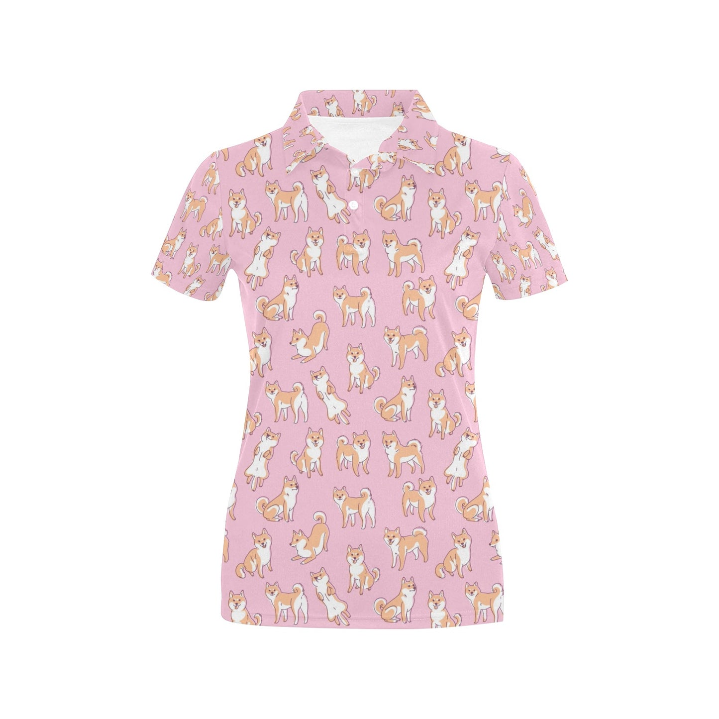 Shiba Inu Print Design LKS303 Women's Polo Shirt