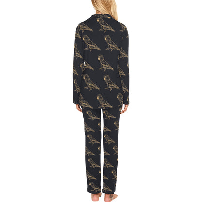 Parakeet Pattern Print Design A04 Women's Long Pajama Set