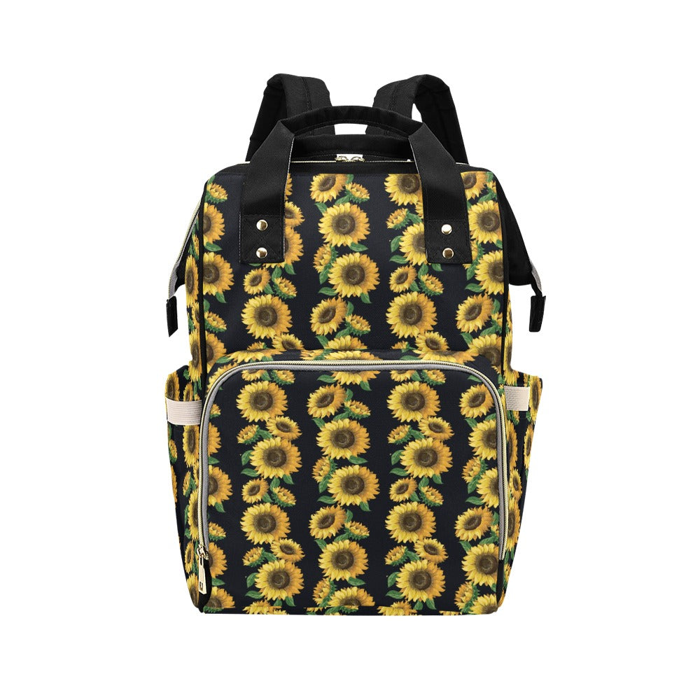 Sunflower Print Design LKS306 Diaper Bag Backpack