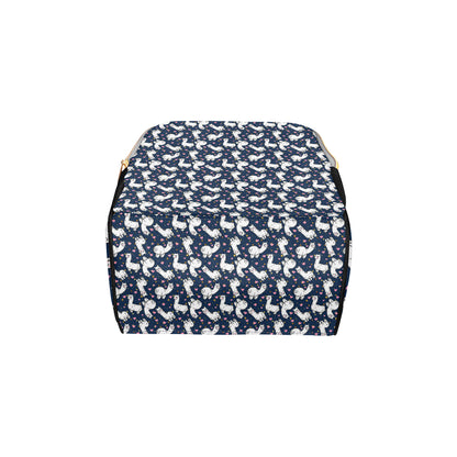 Alpaca Heart Star Design Themed Print Diaper Bag Backpack