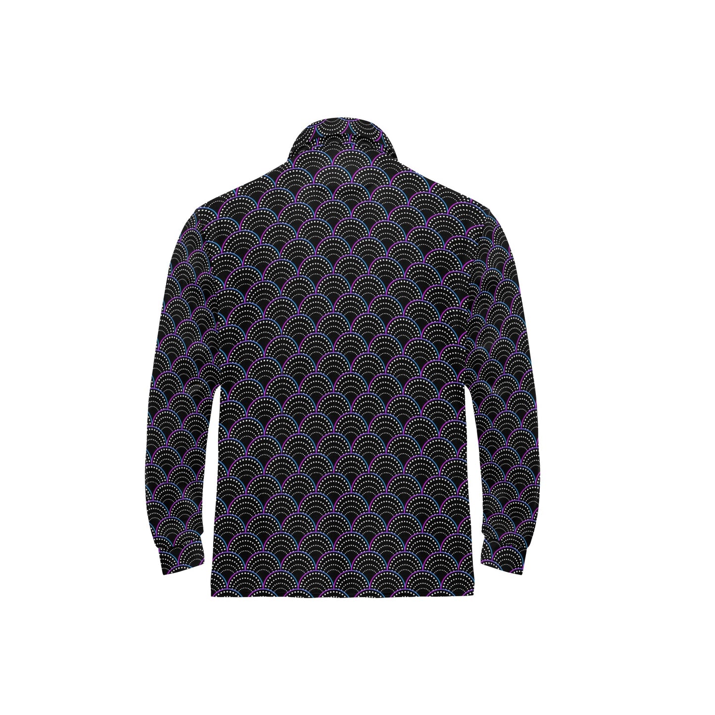 Mermaid Pattern Print Design 09 Long Sleeve Polo Shirt For Men's