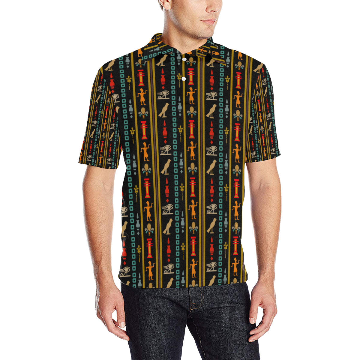 Eye of Horus Egypt Style Pattern Men Polo Shirt