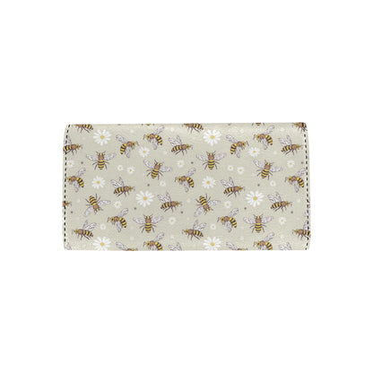 Bee Pattern Print Design 03 Women's Trifold Wallet