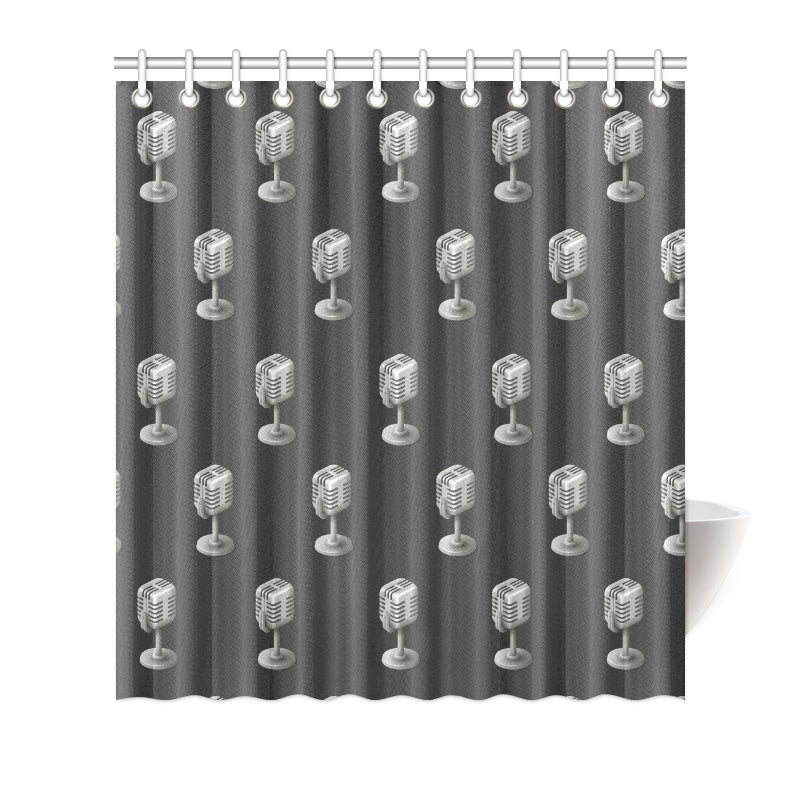Microphone Vintage Pattern Print Design 01 Shower Curtain