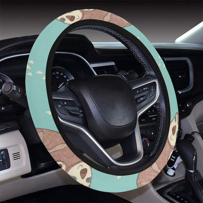 Sloth Print Design LKS302 Steering Wheel Cover with Elastic Edge