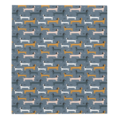 Dachshund Pattern Print Design 012 Premium Quilt