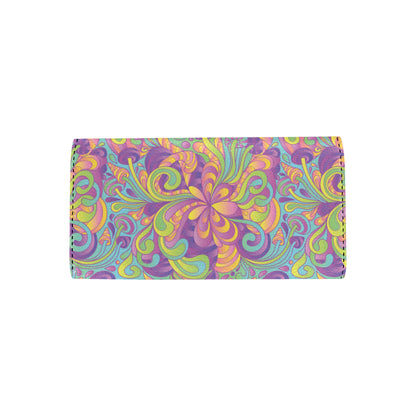 Psychedelic Mushroom Pattern Print Design A05 Women's Trifold Wallet