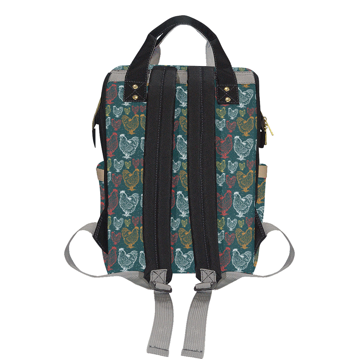 Rooster Hand Draw Design Diaper Bag Backpack