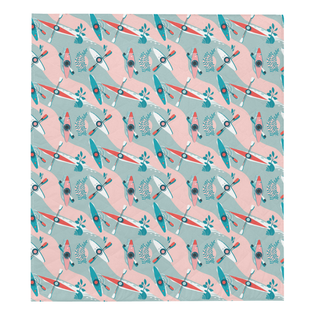 Kayak Pattern Print Design 05 Premium Quilt