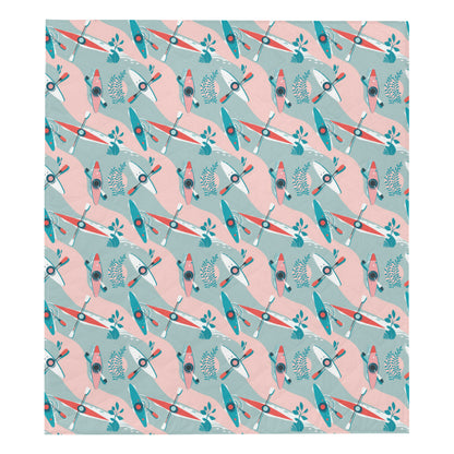 Kayak Pattern Print Design 05 Premium Quilt
