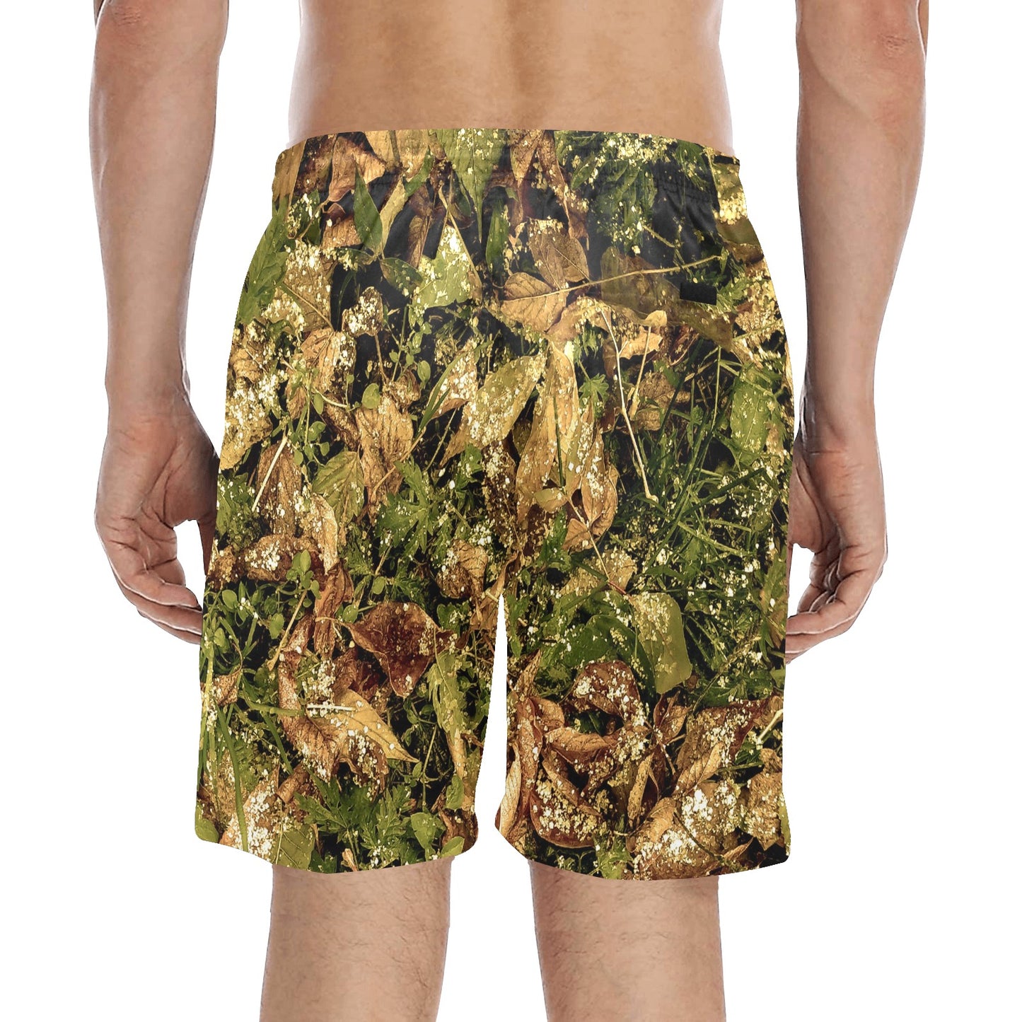 Camo Realistic Tree Forest Texture Print Men's Swim Trunks Beach Shorts
