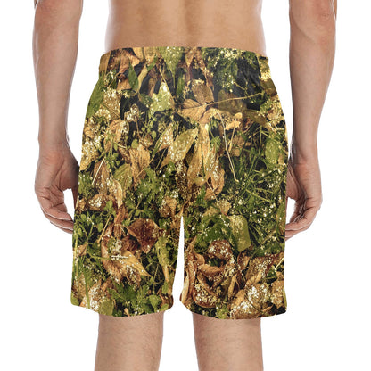 Camo Realistic Tree Forest Texture Print Men's Swim Trunks Beach Shorts