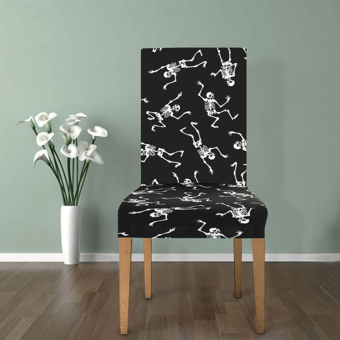 Skeleton Print Design LKS305 Dining Chair Slipcover