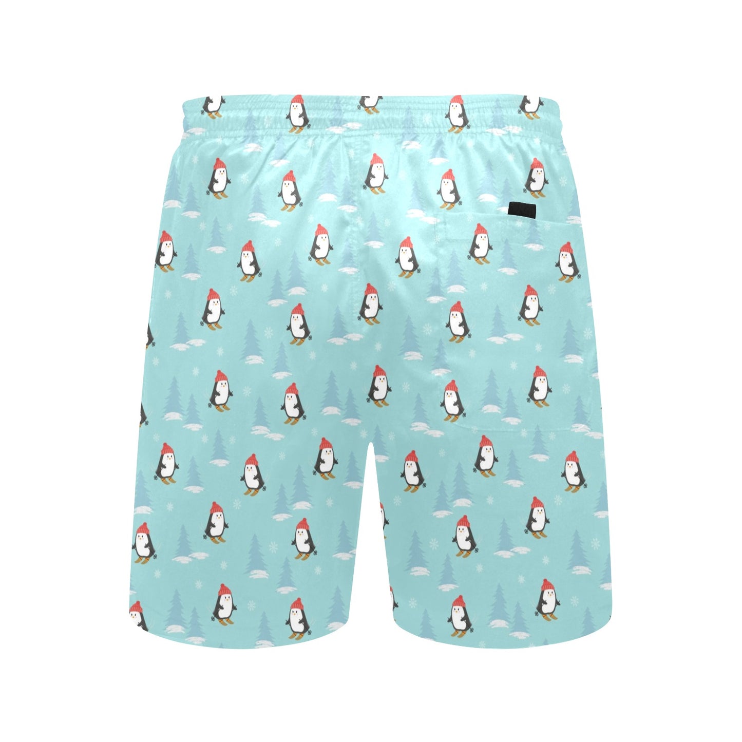 Ski Penguin Print Design LKS304 Men's Swim Trunks Beach Shorts