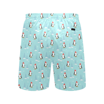 Ski Penguin Print Design LKS304 Men's Swim Trunks Beach Shorts