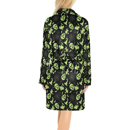 Witch Halloween Print Design LKS306 Women's Fleece Robe