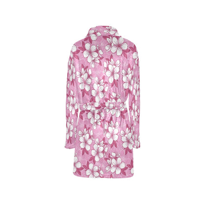 Cherry Blossom Pattern Print Design CB02 Women's Fleece Robe