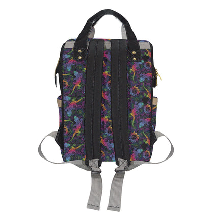 Gecko Rainbow Pattern Print Design 03 Diaper Bag Backpack