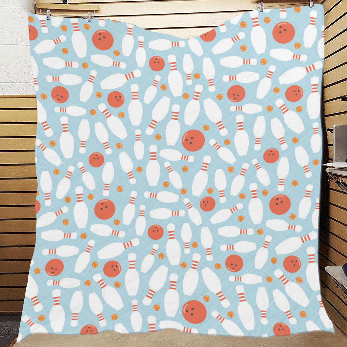 Bowling Pattern Print Design 09 Premium Quilt