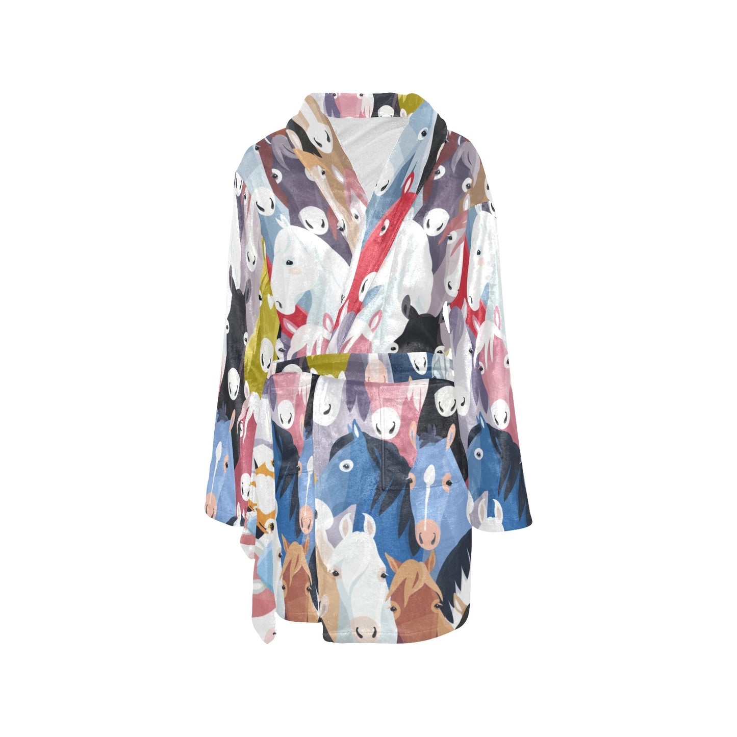 Colorful Horse Pattern Women's Fleece Robe