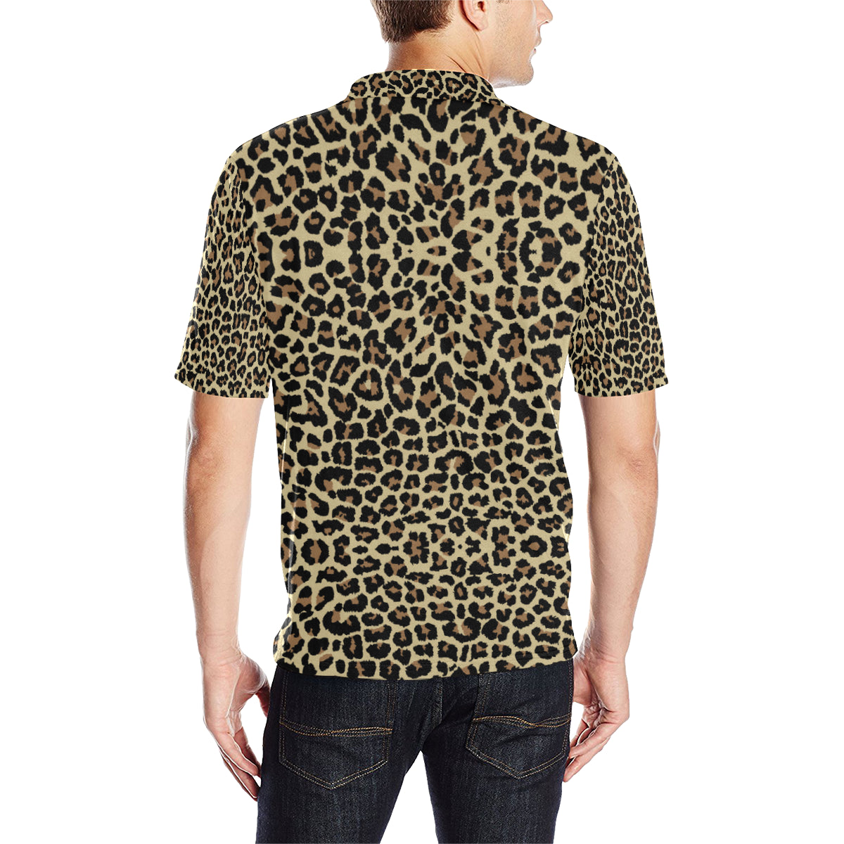 Cheetah Pattern Print Design 02 Men Polo Shirt