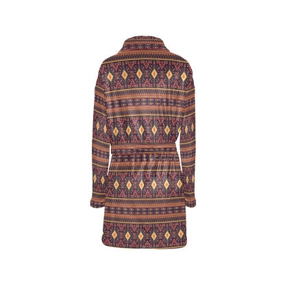 Southwest Ethnic Design Themed Print Women's Fleece Robe