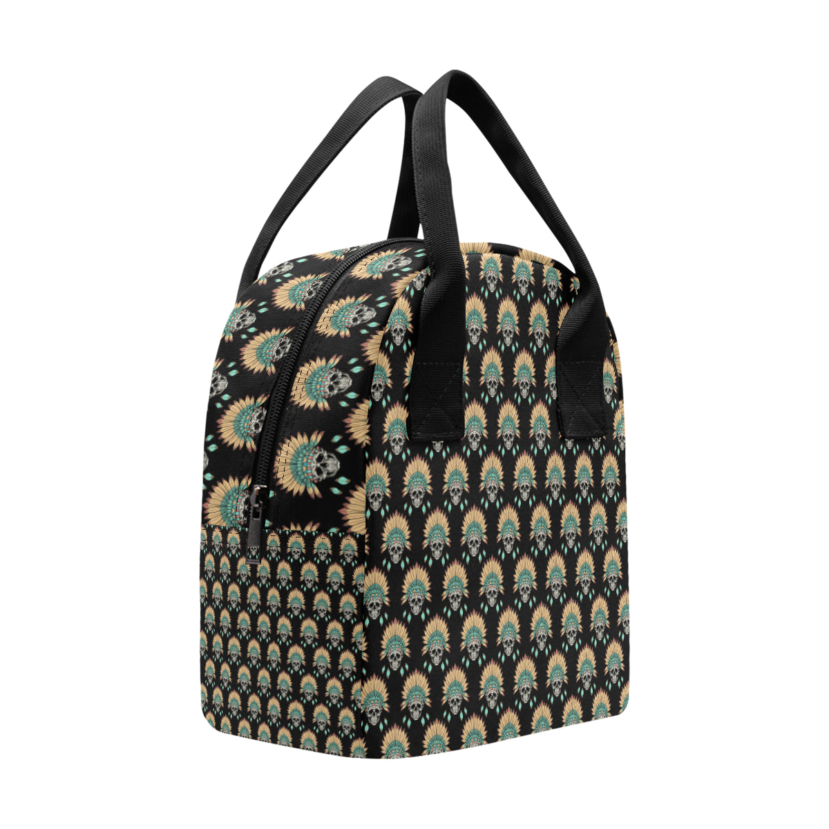 American indian Skull Pattern Insulated Lunch Bag