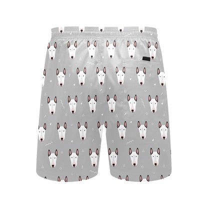 Bull Terrier Head Print Pattern Men's Swim Trunks Beach Shorts
