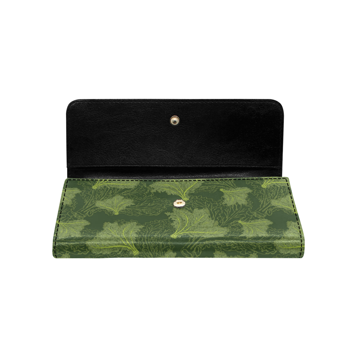 Kale Pattern Print Design 01 Women's Trifold Wallet