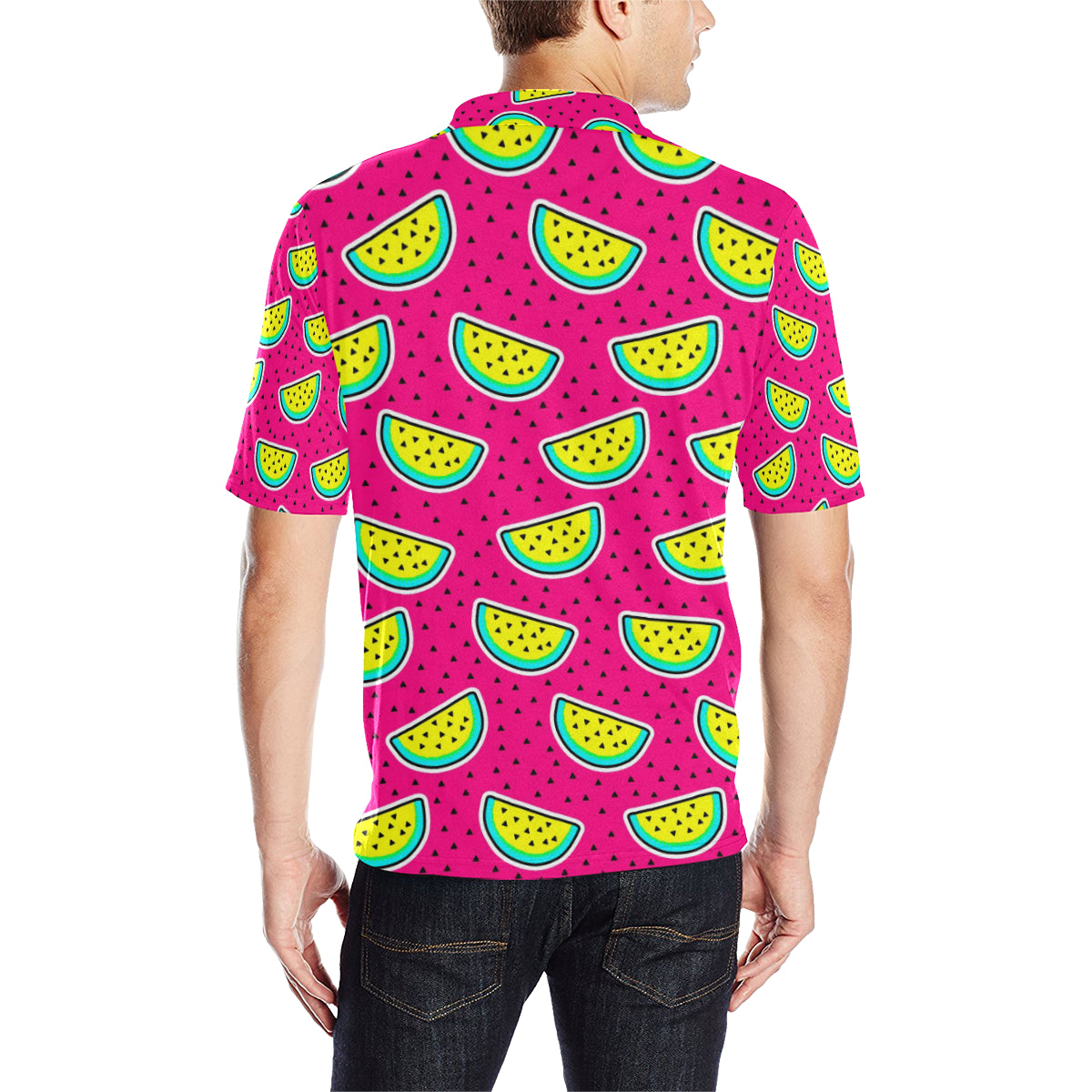 Watermelon Pattern Print Design WM04 Men Polo Shirt