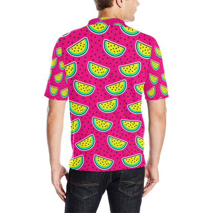 Watermelon Pattern Print Design WM04 Men Polo Shirt