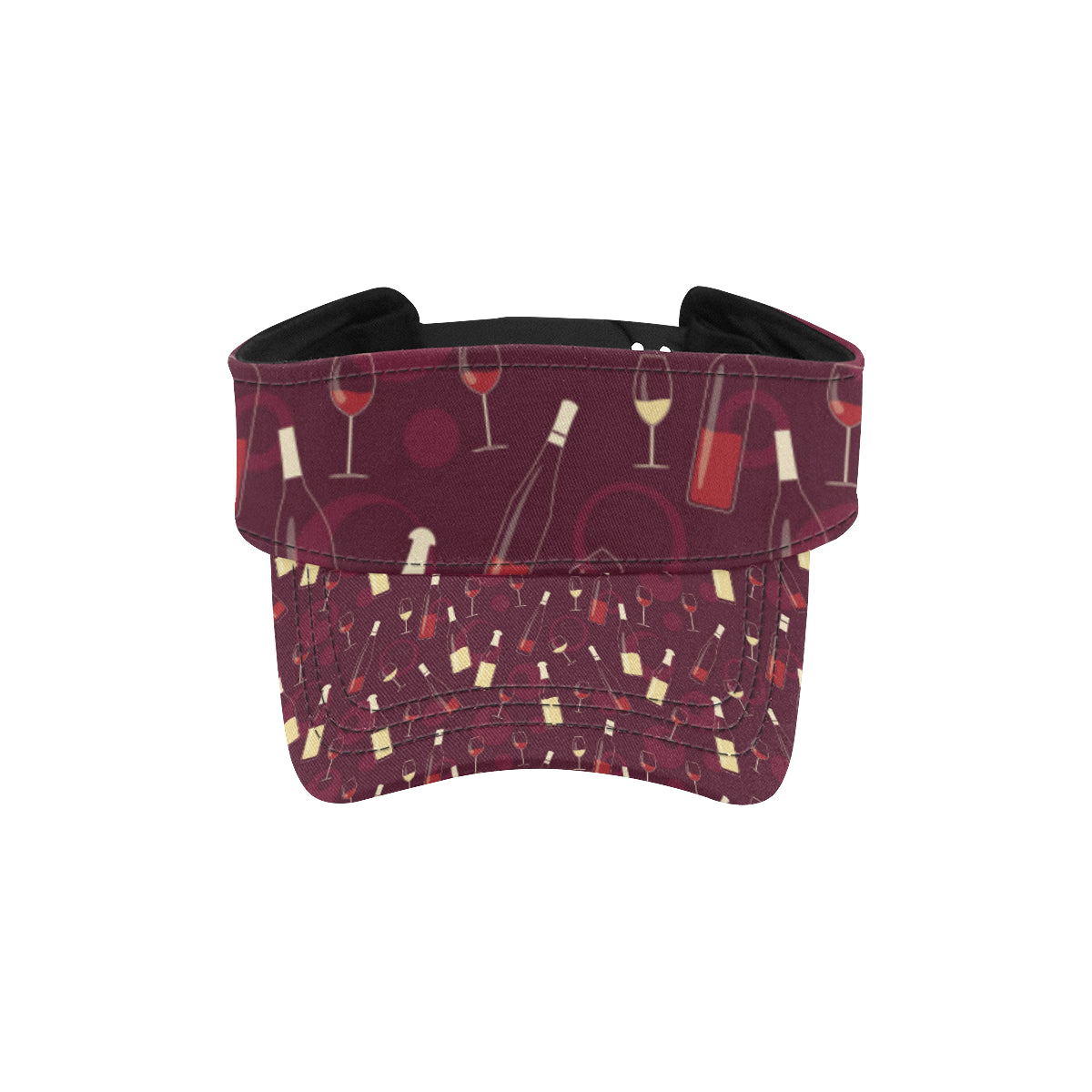 Wine Themed Pattern Print Unisex Sun Visor